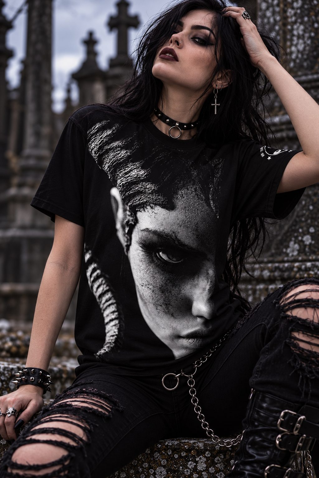 Men's Graphic Jersey — Dark Demon Face 